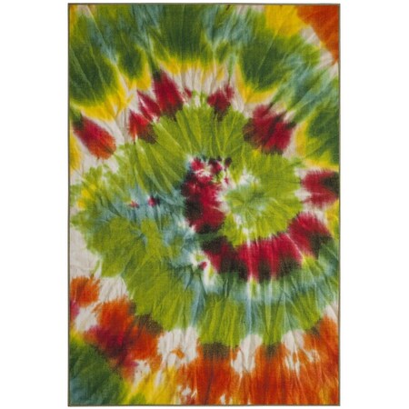 Safavieh Paint Brush Small Rectangle Area Rug, Green and Orange - 4 x 6 ft. PTB125D-4
